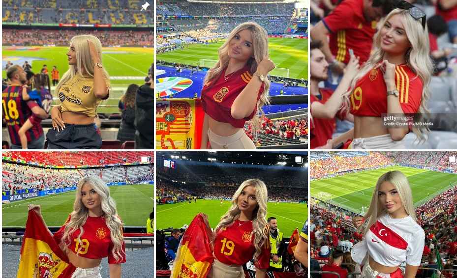 hottest fan cheering La Roja in Euro 2024 final